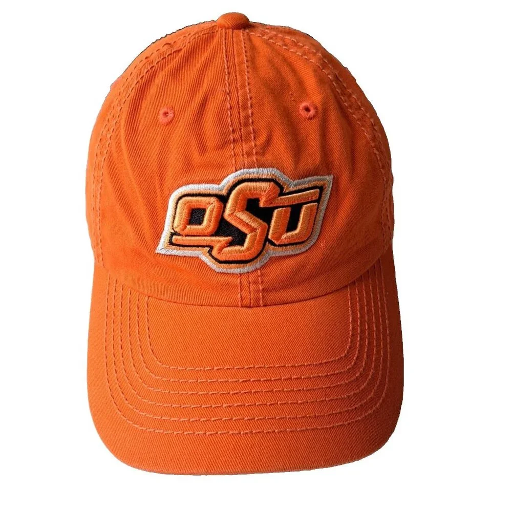 OSU Oklahoma State University Pistol Pete Tab Orange Adjust Cap Top Of The World